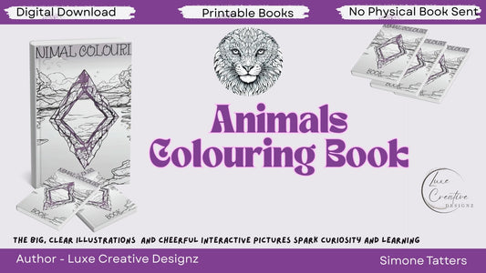 Colouring Book, Animals, ready to be coloured, nice lines, for all ages, Children or Adults