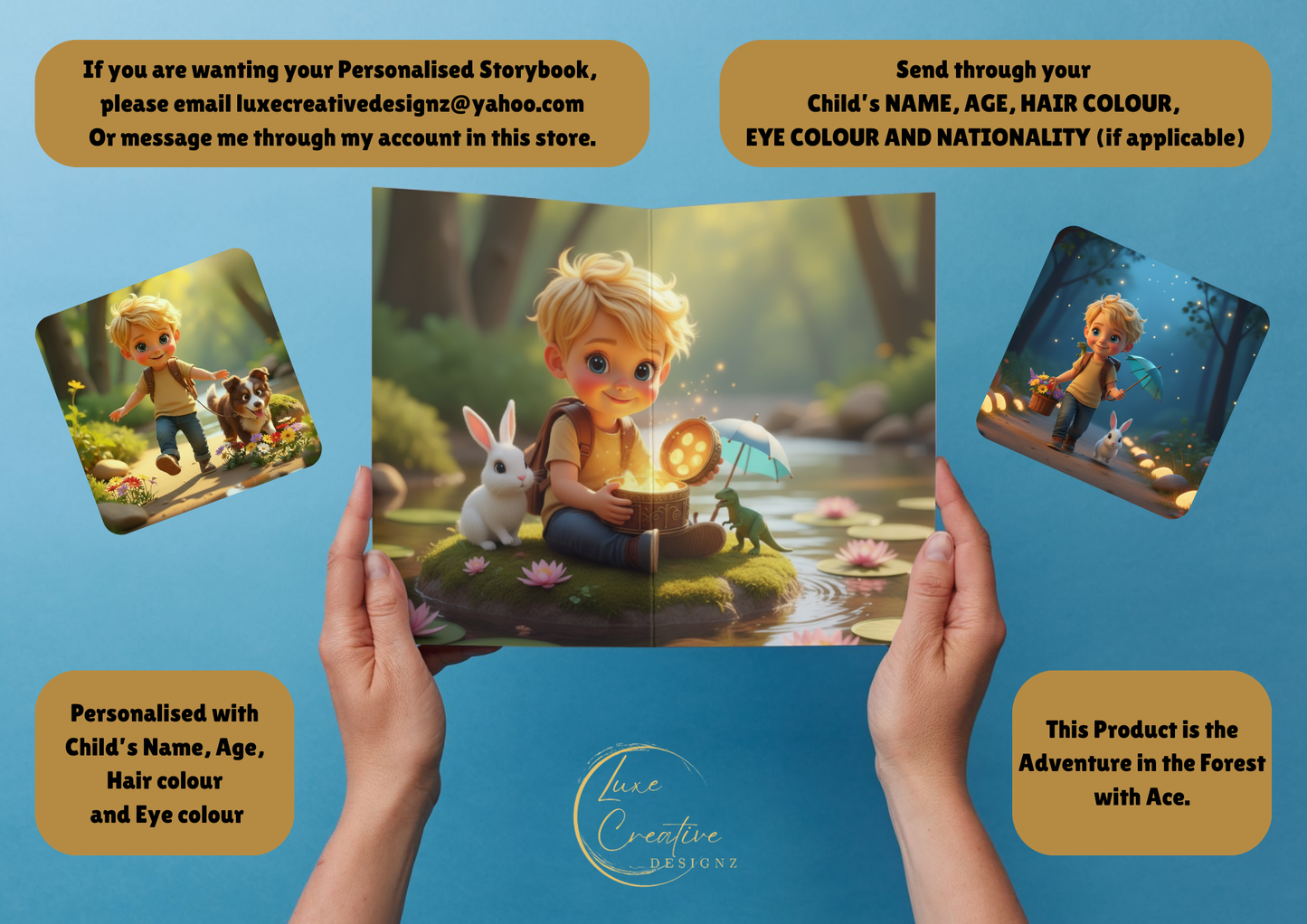 Personalised Children's Storybook - Adventure in the Forest with Ace